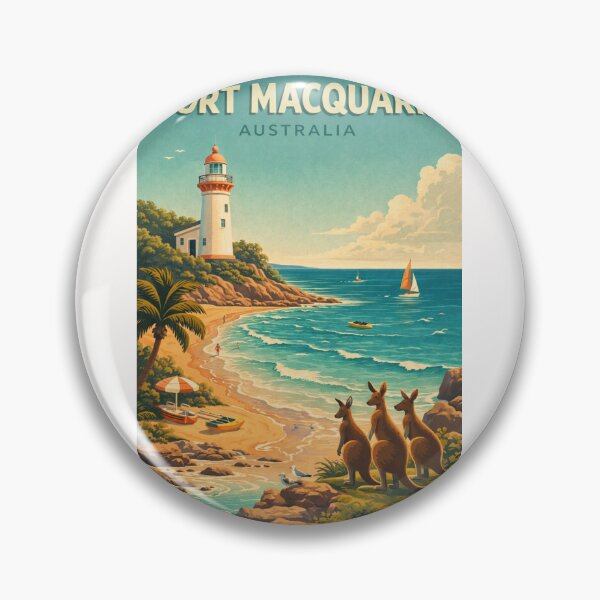 Item preview, Port Macquarie Australia Lighthouse Coastline and Kangaroos Beach Scene designed and sold by Places On Earth.
