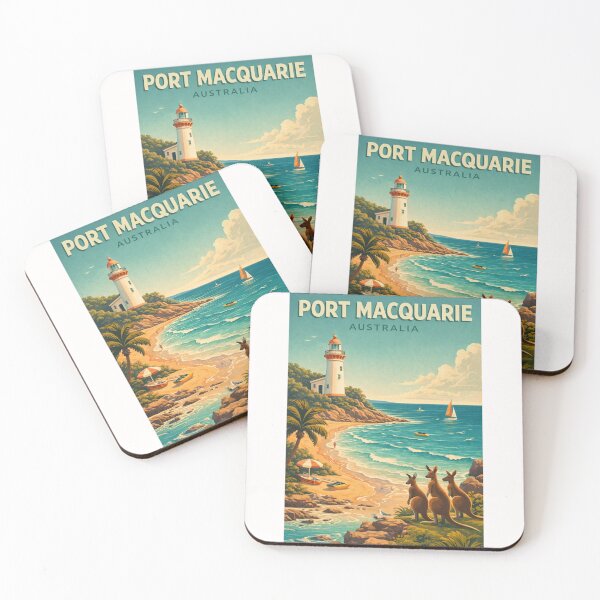 Item preview, Port Macquarie Australia Lighthouse Coastline and Kangaroos Beach Scene designed and sold by Places On Earth.