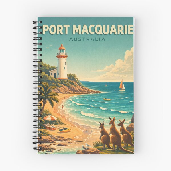 Item preview, Port Macquarie Australia Lighthouse Coastline and Kangaroos Beach Scene designed and sold by Places On Earth.