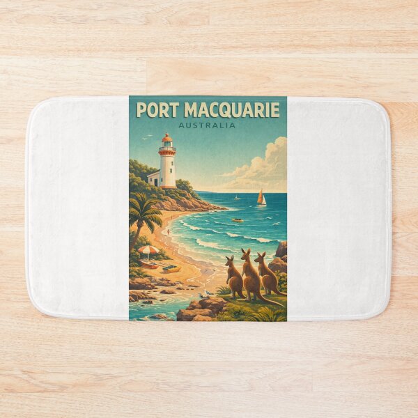 Item preview, Port Macquarie Australia Lighthouse Coastline and Kangaroos Beach Scene designed and sold by Places On Earth.