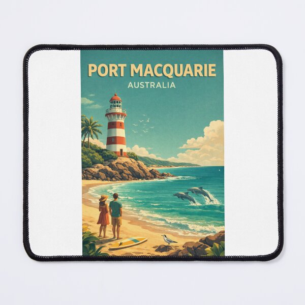 Item preview, Port Macquarie Australia Lighthouse Dolphins and Coastal Beach View designed and sold by Places On Earth.