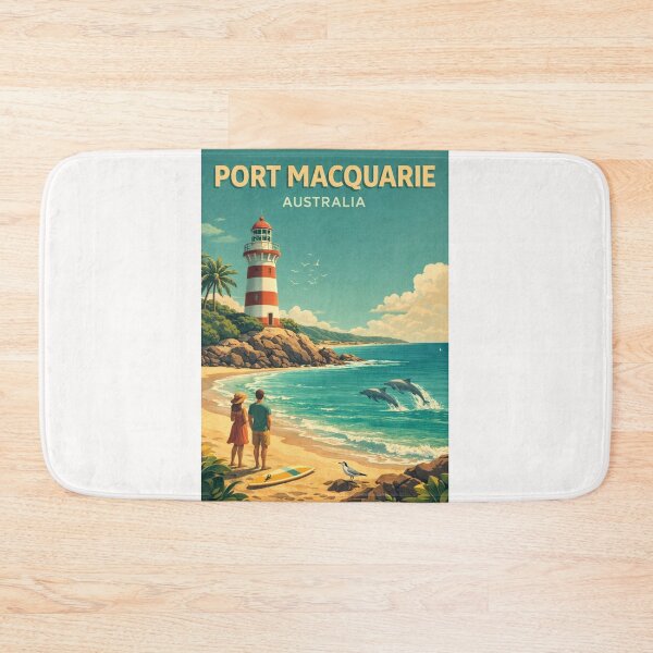 Item preview,  Port Macquarie Australia Lighthouse Dolphins and Coastal Beach View designed and sold by Places On Earth.