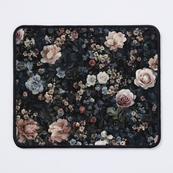 Item preview, Vintage Romantic Midnight Floral Roses Wildflowers Pattern designed and sold by GrinGalore.