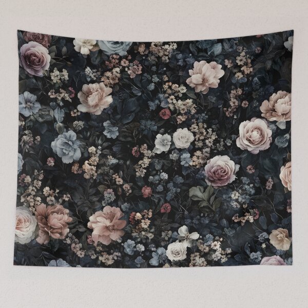 Item preview, Vintage Romantic Midnight Floral Roses Wildflowers Pattern designed and sold by GrinGalore.