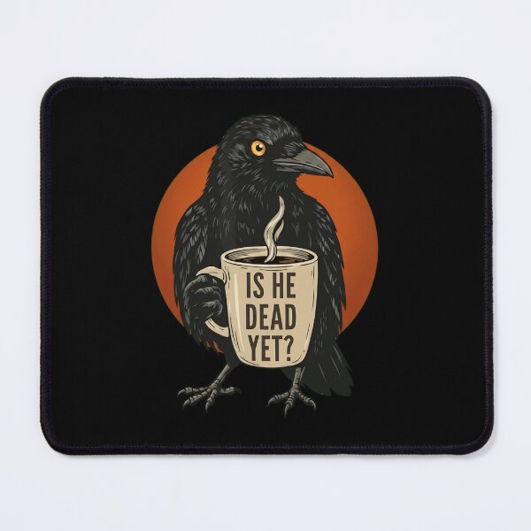 Item preview, Dark Humor Crow Coffee Mug - Is He Dead Yet? Raven Illustration designed and sold by haitrieuic96.