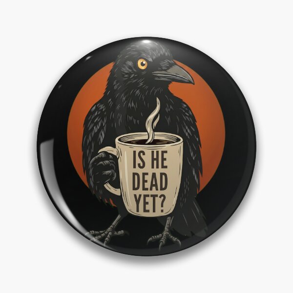 Item preview, Dark Humor Crow Coffee Mug - Is He Dead Yet? Raven Illustration designed and sold by haitrieuic96.