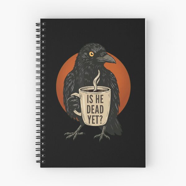 Item preview, Dark Humor Crow Coffee Mug - Is He Dead Yet? Raven Illustration designed and sold by haitrieuic96.