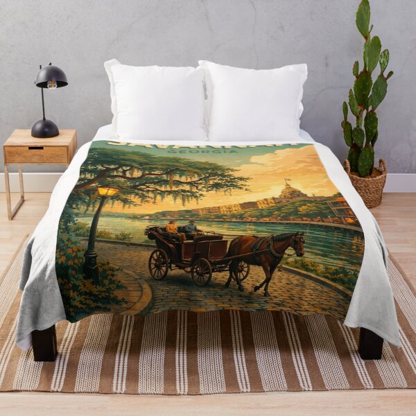 Item preview, Savannah Georgia Historic District River Street Horse Carriage Sunset designed and sold by Places On Earth.