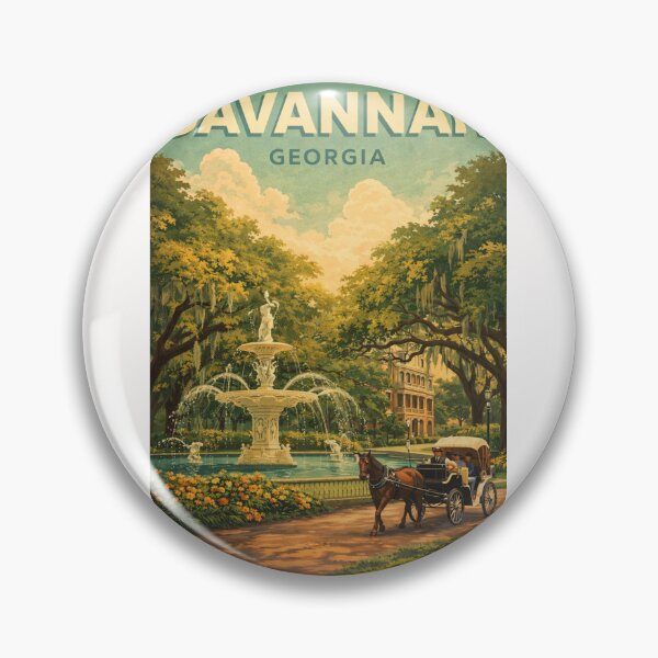 Item preview, Savannah Georgia Forsyth Park Fountain Historic Square and Southern Charm designed and sold by Places On Earth.