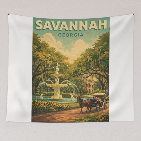 Item preview, Savannah Georgia Forsyth Park Fountain Historic Square and Southern Charm designed and sold by Places On Earth.