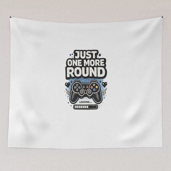 Item preview, Just One More Round Funny Gamer Quote Gaming Controller Design designed and sold by Artbysarmina.