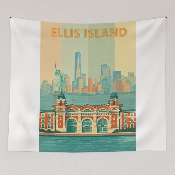 Item preview, Ellis Island New York Harbor Statue of Liberty Manhattan Skyline designed and sold by Places On Earth.