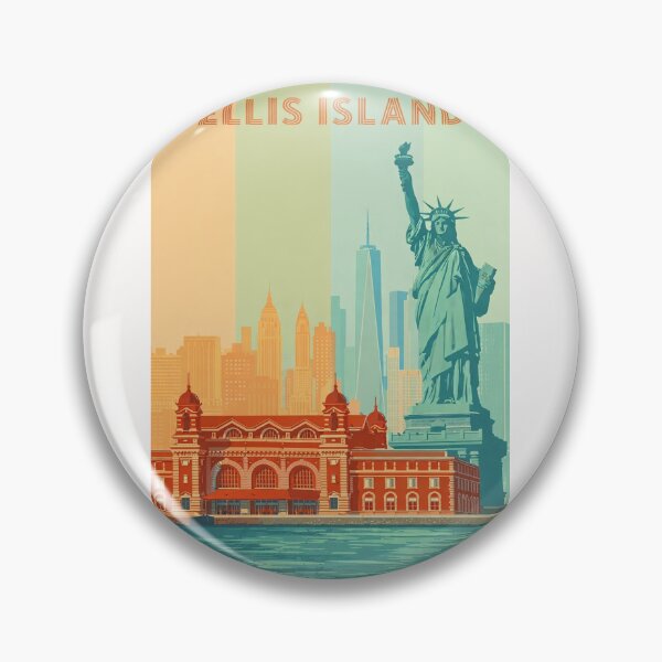 Item preview, Ellis Island New York City Skyline Statue of Liberty Harbor View designed and sold by Places On Earth.