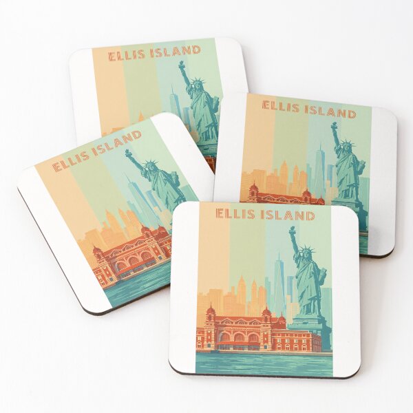 Item preview, Ellis Island New York City Skyline Statue of Liberty Harbor View designed and sold by Places On Earth.