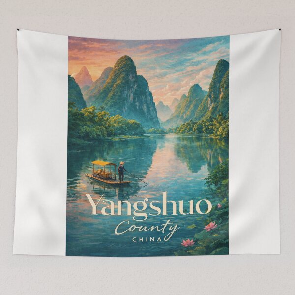 Item preview, Yangshuo County Guangxi China Li River Karst Mountains Landscape designed and sold by Places On Earth.