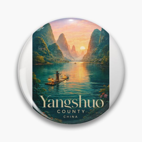 Item preview, Yangshuo County Guangxi China Li River Sunset Karst Peaks Scenic View designed and sold by Places On Earth.