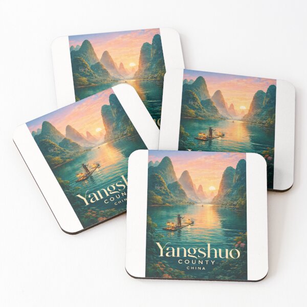 Item preview, Yangshuo County Guangxi China Li River Sunset Karst Peaks Scenic View designed and sold by Places On Earth.