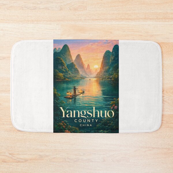 Item preview, Yangshuo County Guangxi China Li River Sunset Karst Peaks Scenic View designed and sold by Places On Earth.