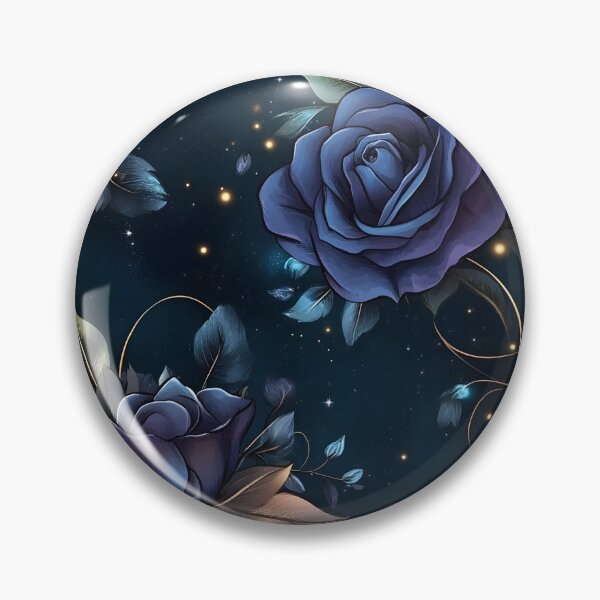 Item preview, Vintage Romantic Midnight Floral Roses Blue Beige Flowers designed and sold by GrinGalore.
