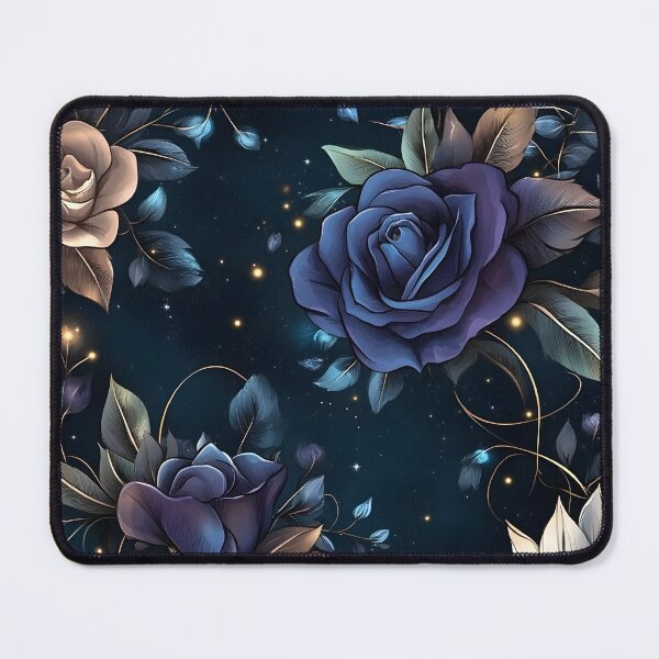 Item preview, Vintage Romantic Midnight Floral Roses Blue Beige Flowers designed and sold by GrinGalore.