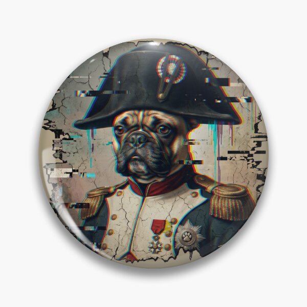 Item preview, Napoleon Bonabark Glitch Art Frenchie designed and sold by MarCinu Art.