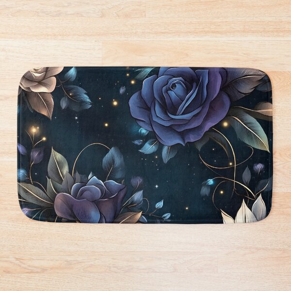 Item preview, Vintage Romantic Midnight Floral Roses Blue Beige Flowers designed and sold by GrinGalore.
