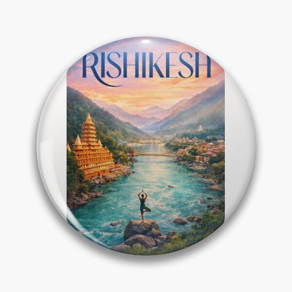 Item preview, Rishikesh Uttarakhand India Ganges River Lakshman Jhula Himalayan Valley designed and sold by Places On Earth.