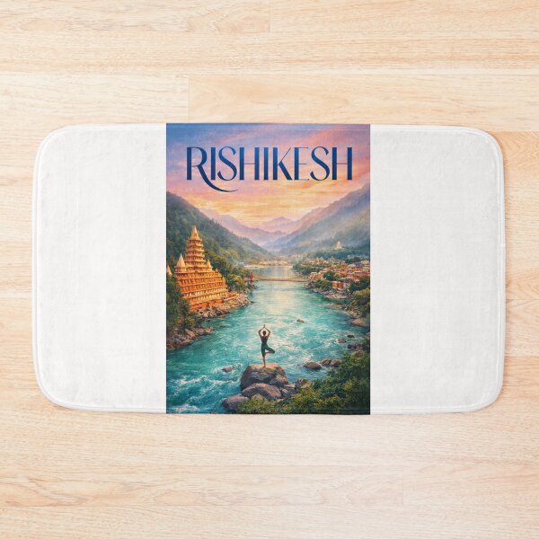 Item preview, Rishikesh Uttarakhand India Ganges River Lakshman Jhula Himalayan Valley designed and sold by Places On Earth.