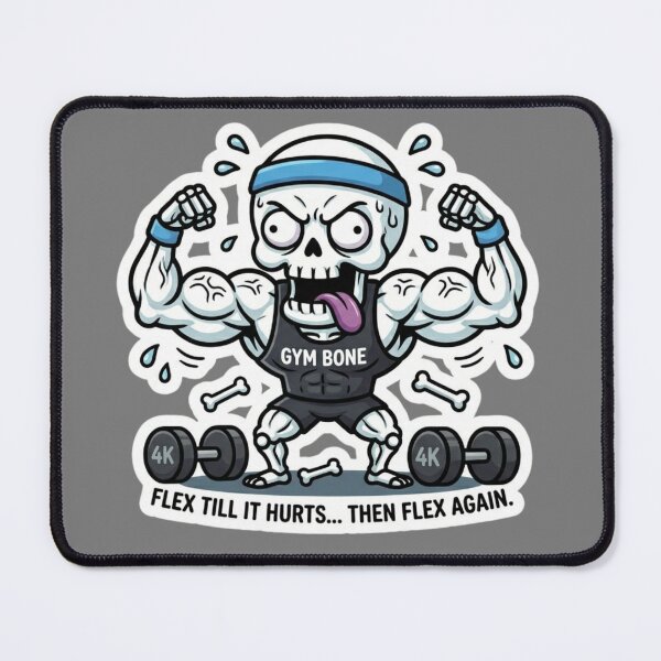 Item preview, Funny Muscular Skeleton Flexing - Gym Bone Muscle Motivation Sticker designed and sold by BreezifyDesignStudio.