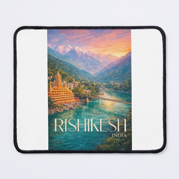 Item preview, Rishikesh Uttarakhand India Ganges River Temple and Himalayan Landscape designed and sold by Places On Earth.