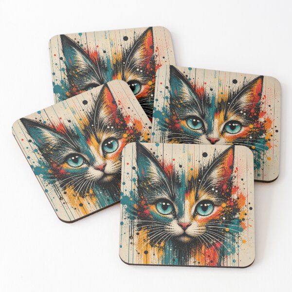 Item preview, Abstract Splash Cat Face Graphic Design | Colorful Artistic Cat Illustration Main designed and sold by ArtoryNest.