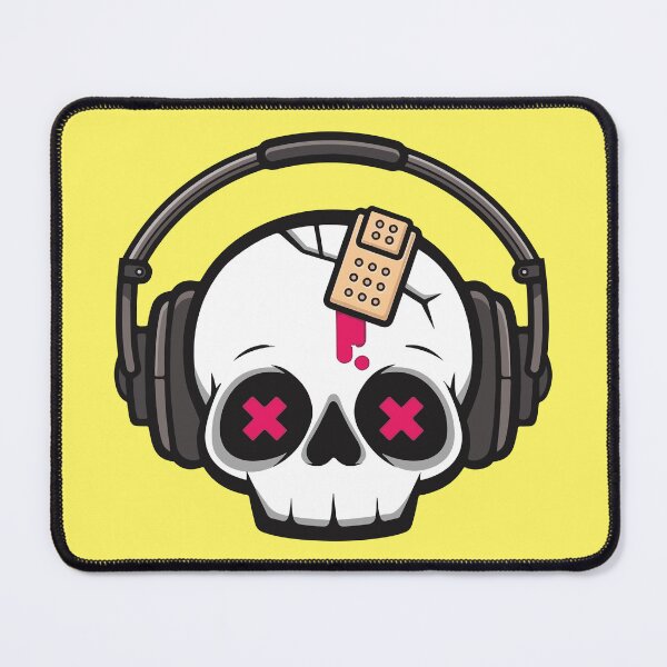 Item preview, Broken Skull with Headphones Pastel Goth Emo Music Art designed and sold by BrownHorse90s.