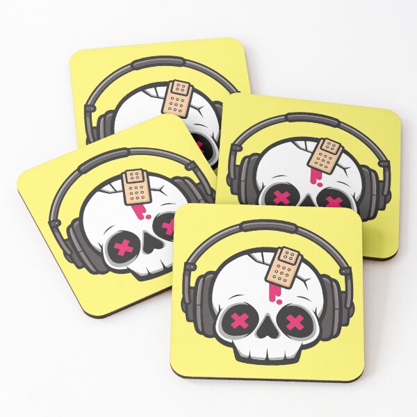 Item preview, Broken Skull with Headphones Pastel Goth Emo Music Art designed and sold by BrownHorse90s.