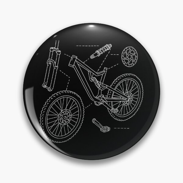 Item preview, DH bike exploded view: MTB technical sketch designed and sold by Pineapple-Tree.