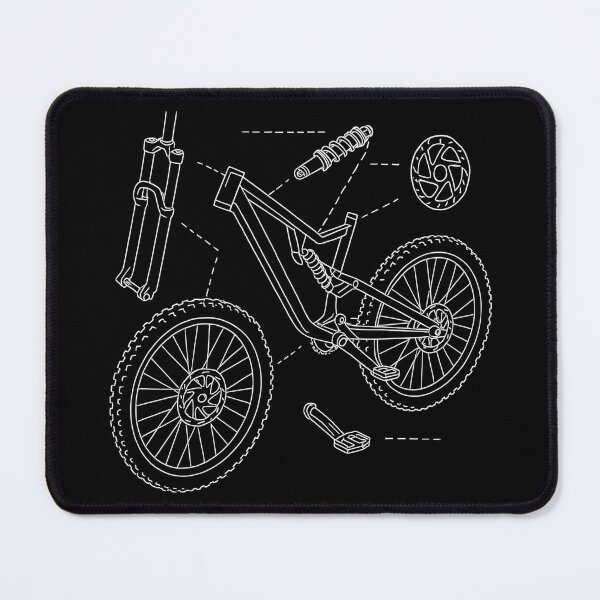 Item preview, DH bike exploded view: MTB technical sketch designed and sold by Pineapple-Tree.
