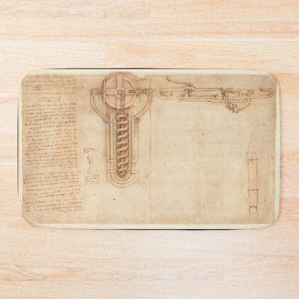 Item preview, Codex Atlanticus Folio 158r by Leonardo da Vinci Automatic Flintlock Engineering Art Print designed and sold by artofuniverse.