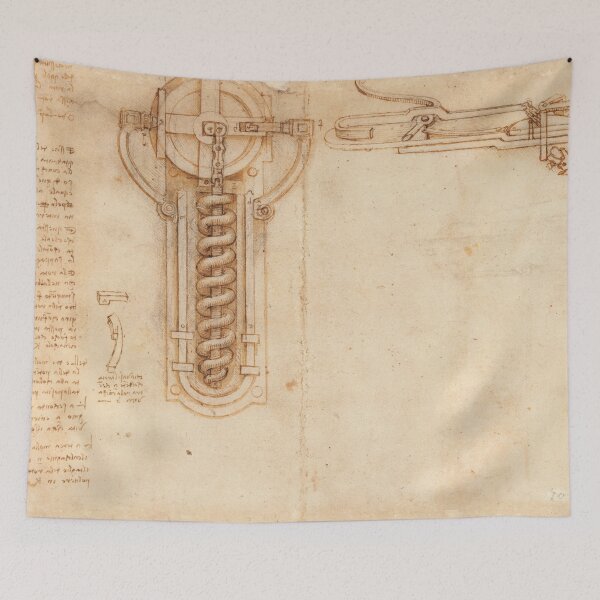 Item preview, Codex Atlanticus Folio 158r by Leonardo da Vinci Automatic Flintlock Engineering Art Print designed and sold by artofuniverse.
