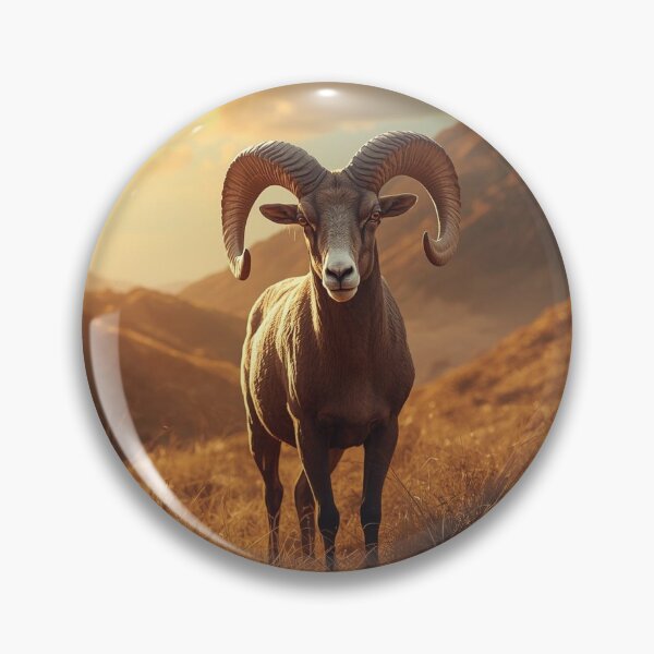 Item preview, Graceful Aries Ram Standing Warm Tones Realistic Zodiac Art designed and sold by Mustangana.