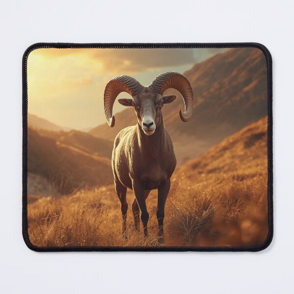 Item preview, Graceful Aries Ram Standing Warm Tones Realistic Zodiac Art designed and sold by Mustangana.