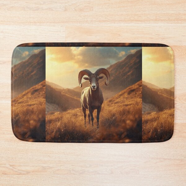 Item preview, Graceful Aries Ram Standing Warm Tones Realistic Zodiac Art designed and sold by Mustangana.