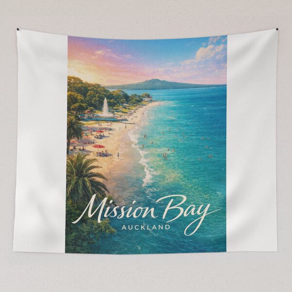 Item preview,  Mission Bay Auckland New Zealand Rangitoto Island Hauraki Gulf Coastline designed and sold by Places On Earth.
