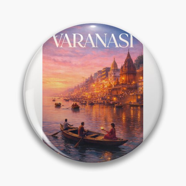 Item preview, Varanasi Uttar Pradesh India Ganges River Ghats Evening Aarti Scene designed and sold by Places On Earth.