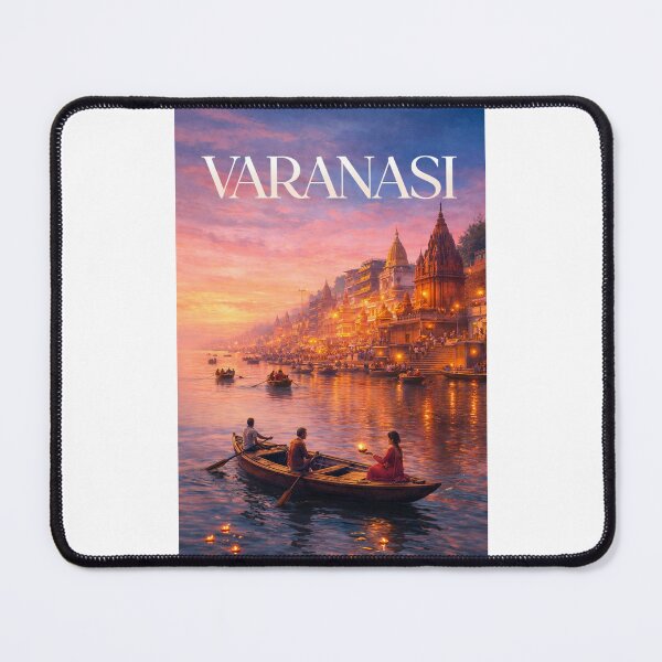 Item preview, Varanasi Uttar Pradesh India Ganges River Ghats Evening Aarti Scene designed and sold by Places On Earth.