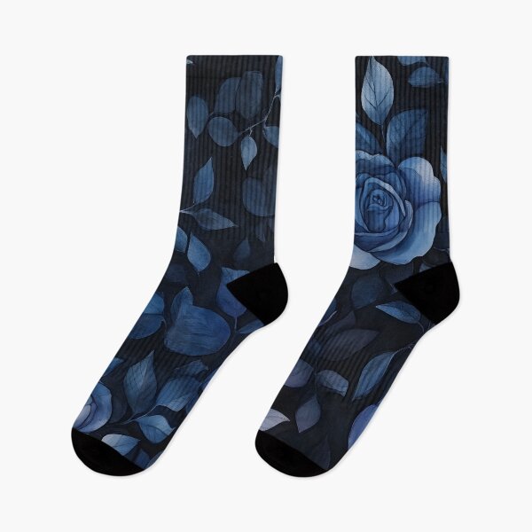 Item preview, Vintage Romantic Watercolor Midnight Floral Blue Roses  designed and sold by GrinGalore.