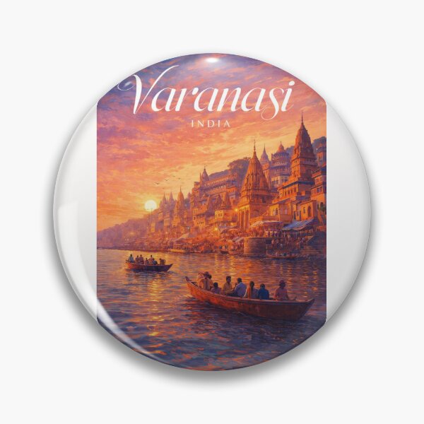 Item preview, Varanasi Uttar Pradesh India Ganges River Sunrise Ghats and Temples designed and sold by Places On Earth.