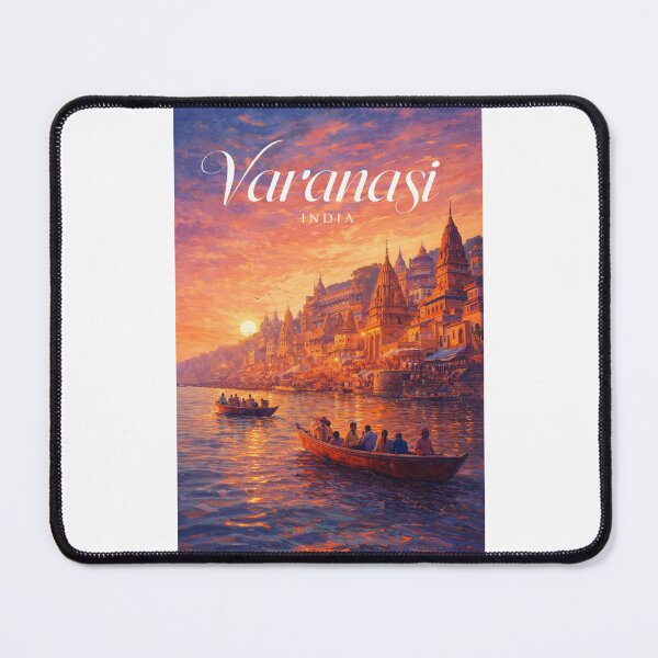 Item preview, Varanasi Uttar Pradesh India Ganges River Sunrise Ghats and Temples designed and sold by Places On Earth.