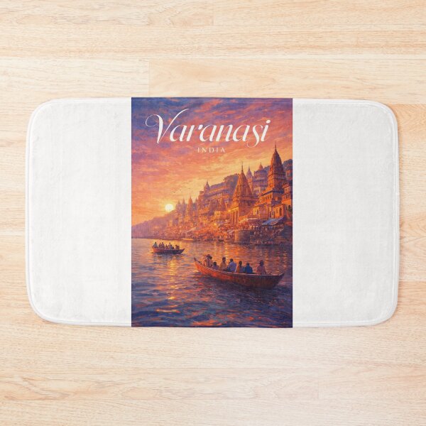 Item preview, Varanasi Uttar Pradesh India Ganges River Sunrise Ghats and Temples designed and sold by Places On Earth.