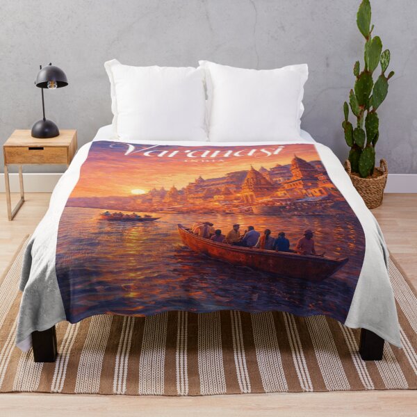 Item preview, Varanasi Uttar Pradesh India Ganges River Sunrise Ghats and Temples designed and sold by Places On Earth.