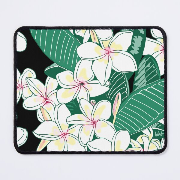Item preview, Cascade of Plumeria Blossoms on black designed and sold by Linda Maliuana.