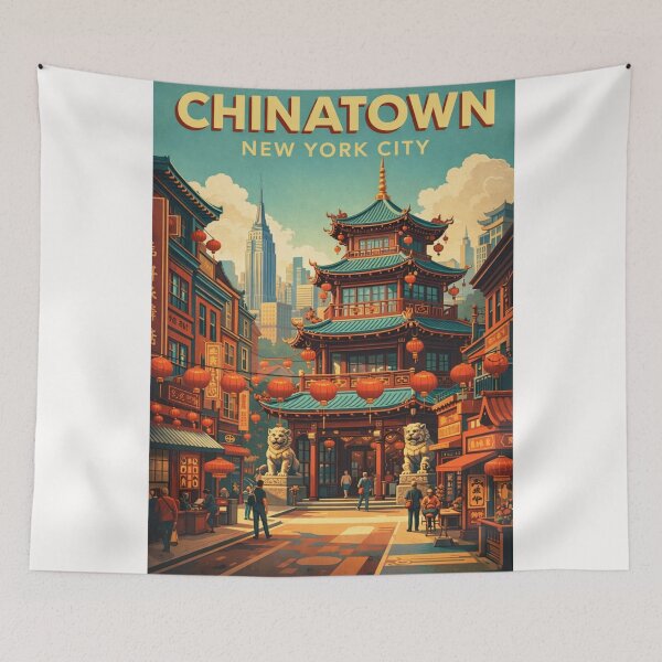 Item preview, Chinatown Manhattan New York City Pagoda Architecture Urban Street designed and sold by Places On Earth.